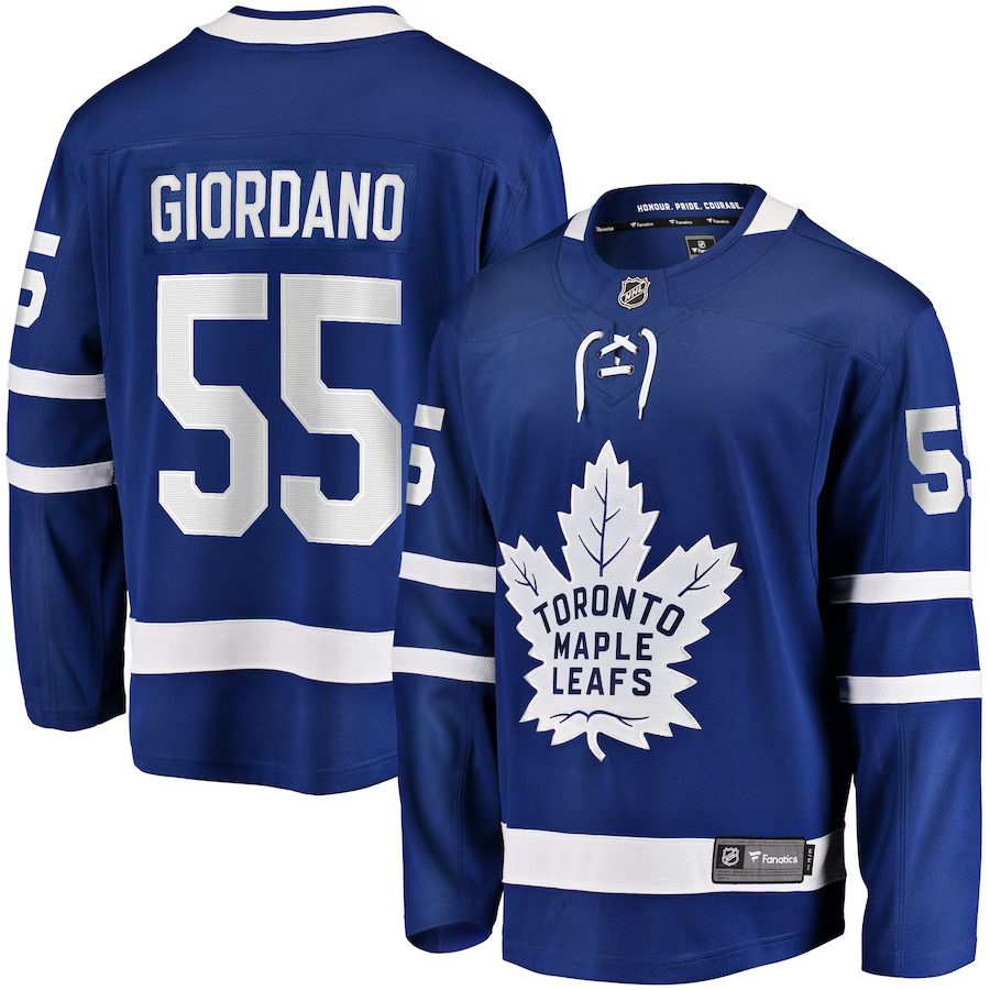 Men Toronto Maple Leafs 55 Mark Giordano Fanatics Branded Blue Home Breakaway Player NHL Jersey